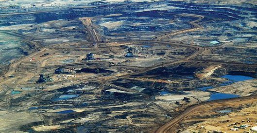 Foto di sabbie bituminose nell'Alberta, Canada